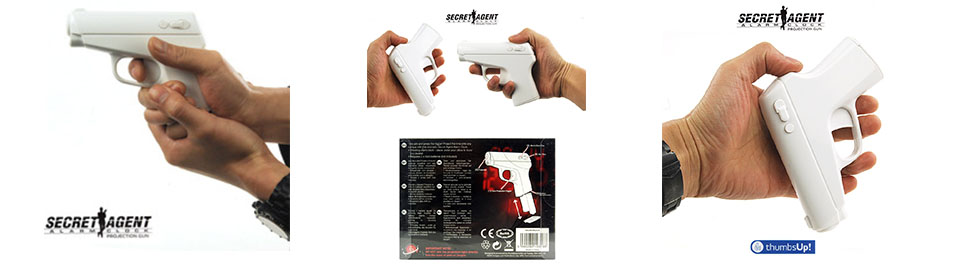 英国Thumbsup 创意007手枪造型懒人投影闹钟 投影表 创意圣诞礼物